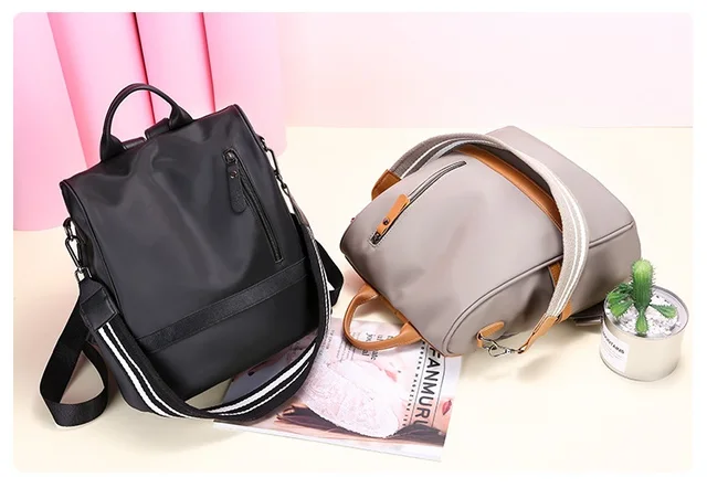 Zaino Donna Impermeabile E Antifurto | Borsa A Tracolla Moda Leggera | Vintage E Multifunzione | Perfectto Per Scuola, Lavoro, Viaggio E Shopping - Foto 7