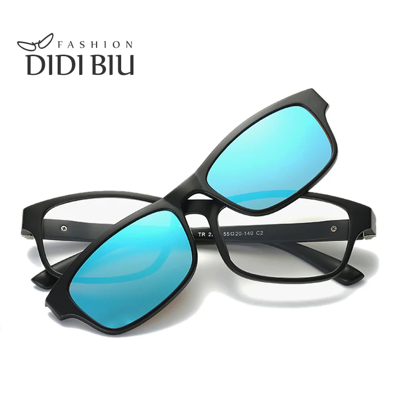 

DIDI Square Polarized Magnet Clip On Sunglasses Women Night Driving Coating Goggles Eyeglasses Optical Glasses Frame Lunette 750