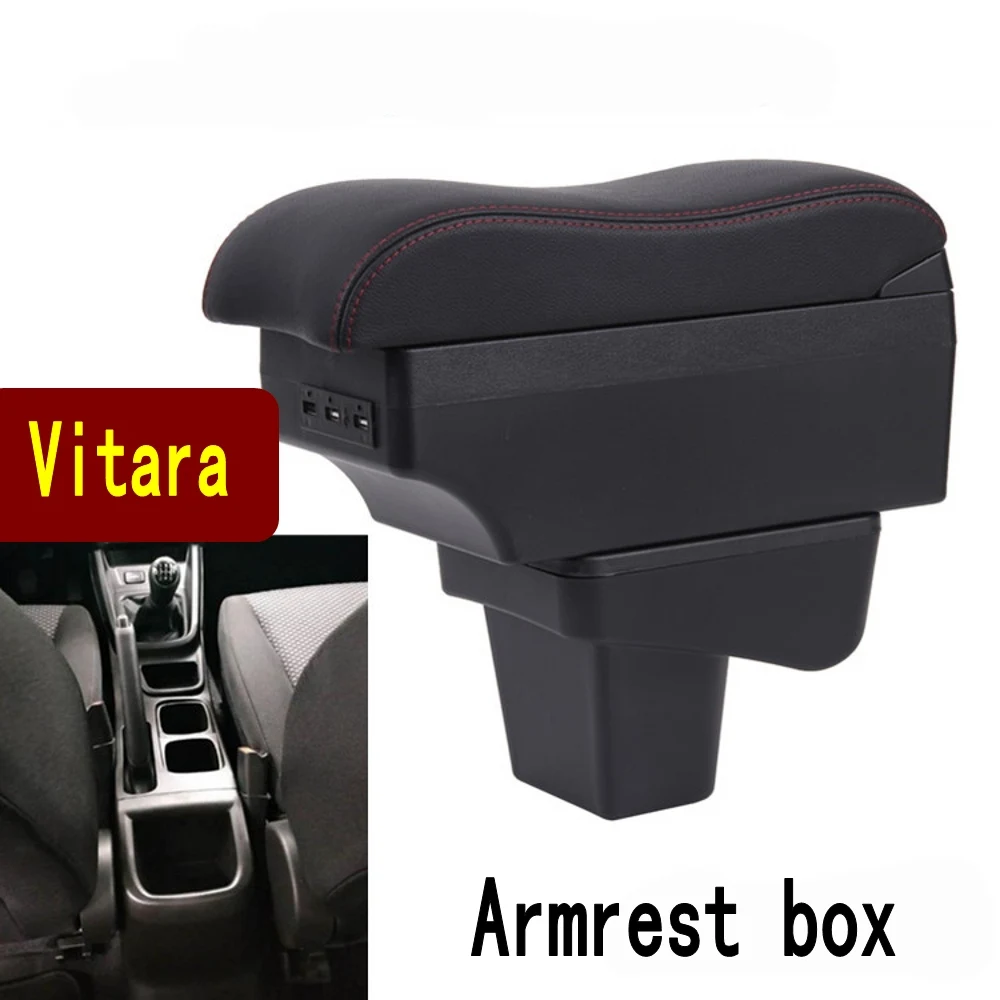 

for Suzuki VITARA Armrest box Car interior armrest Double layer rechargeable USB