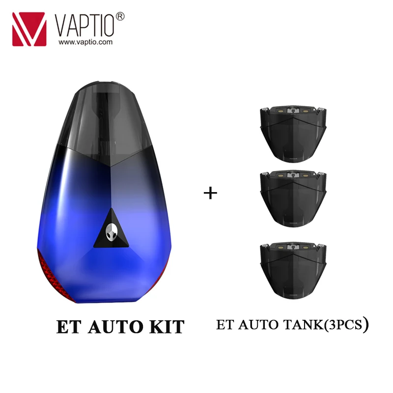 

Electronic cigarette Vaptio ET AUTO Kit 550mAh built in Battery 1.5ml All-in-One Pod System with LED Light kit VS Rolo Badge KIT