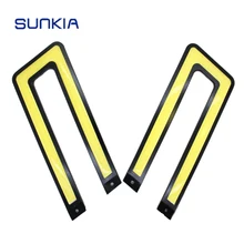 SUNKIA COB DRL u-тип дизайн водонепроницаемый дневной ходовой светильник для Volkswagen Toyota Mazda Suzuki SEAT Volvo SUNKIA COB DRL u-тип дизайн водонепроницаемый дневной ходовой светильник для Volkswagen Toyota Mazda Suzuki SEAT Volvo