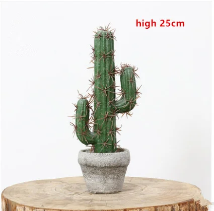 Scandinavian ins photographic props multi-fleshed cactus bonsai artificial plant potted home hotel decoration - Цвет: high 25cm