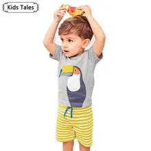 ST336 детский комплект одежды для маленьких мальчиков и девочек; лето г.; стиль; одежда для малышей с короткими рукавами; костюмы с героями мультфильмов