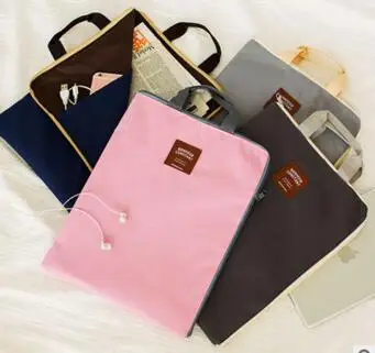 

Korea zipper multi - function multi layer A4 file bag portable iPad computer bag mobile phone Oxford canvas briefcase