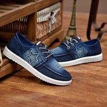 Flats Men 2016 Fashion Men Casual Shoes Denim Canvas Shoes Lace Up Breathable Men Shoes Casual Hombre