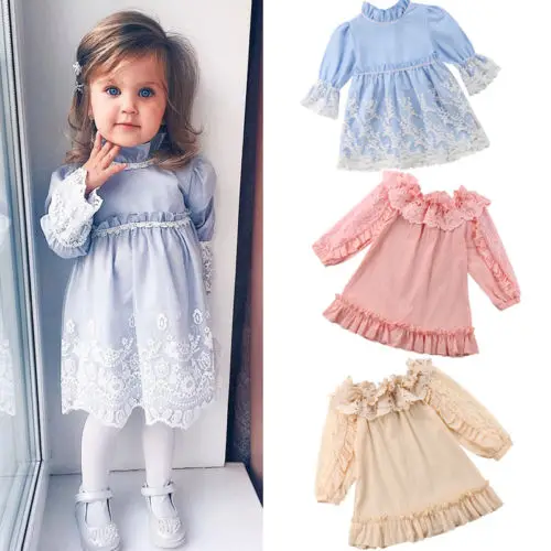 2019 кружевное платье причудливое детское принцессы для маленьких девочек