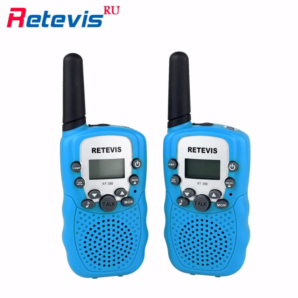 2pcs Mini Two Way Radio Retevis RT388 Children Walkie Talkie UHF PMR446 LCD Display Flashlight VOX
