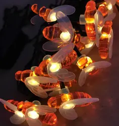50 светодио дный Led Фея милые животные пчелы Открытый Солнечный мощность свет шнура 6,5 м светодио дный LED украшение для Рождество гирлянда