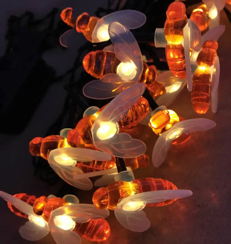 

50Led Fairy Cute Animal Bees Outdoor Solar Power String Light 6.5m LED Decoration For Christmas Garland New Year gerlyanda 2018