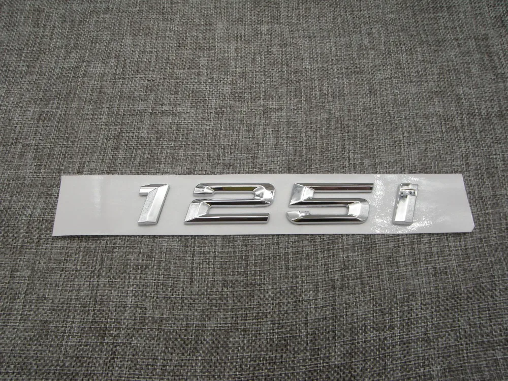 

Shiny Silver ABS Number Letters Word Car Trunk Badge Emblem Letter Decal Sticker for BMW 1 Series 125i