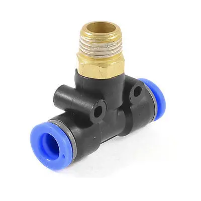 4 шт M5 1/8 &quotPT 1/4&quot PT 3/8 1/2&quot наружная резьба 6 мм T Форма 3 way воздуха Быстроразъемное