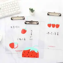 1 шт. Kawaii PP Clipboard прозрачная доска для письма PP A4 папка клип Студенческая канцелярская папка Estojo Escolar