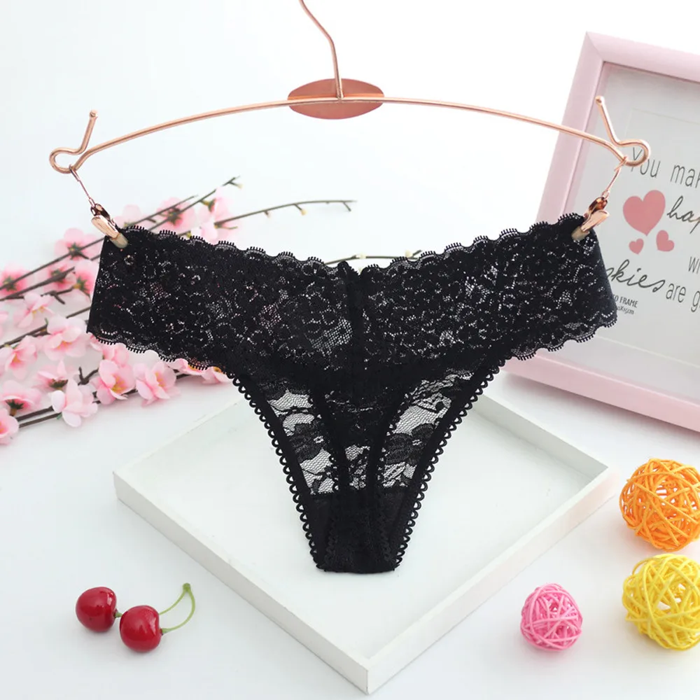 

Underwear Women G string Sexy String Lingerie Lace Thong Seamless Briefs Transparent Panties Knickers Black Tangas Bragas #Y5