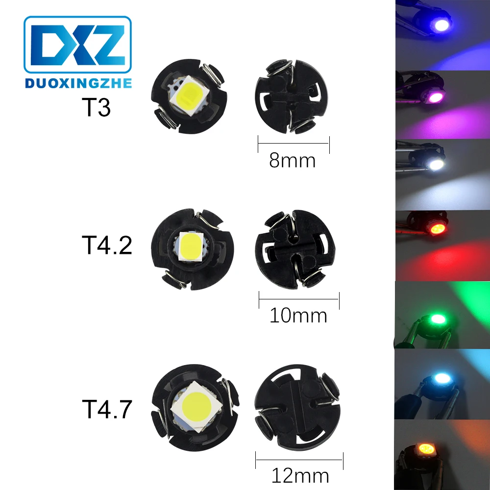 DXZ 1X T3 T4.2 T4.7 автомобиля светодиодная лампочка освещения приборов 1 SMD 12В Клин Индикаторы приборной панели инструмент с лампой кластерный