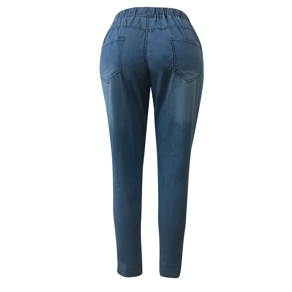 JAYCOSIN 2019 модные женские джинсы на шнурке с карманами повседневные джинсовые мешковатые шаровары Штаны-шаровары дистресс дропшиппинг 522 W