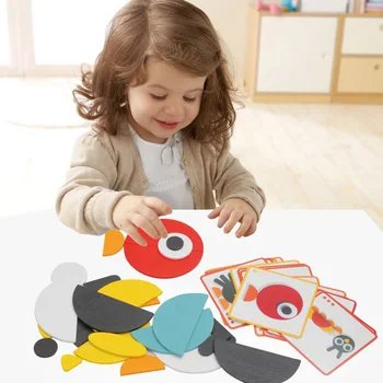 

Colorful Wooden Toys Tangram Brain Teaser Puzzle Toys Tetris Game Preschool Magination Intellectual Educational Toys Kid Gift