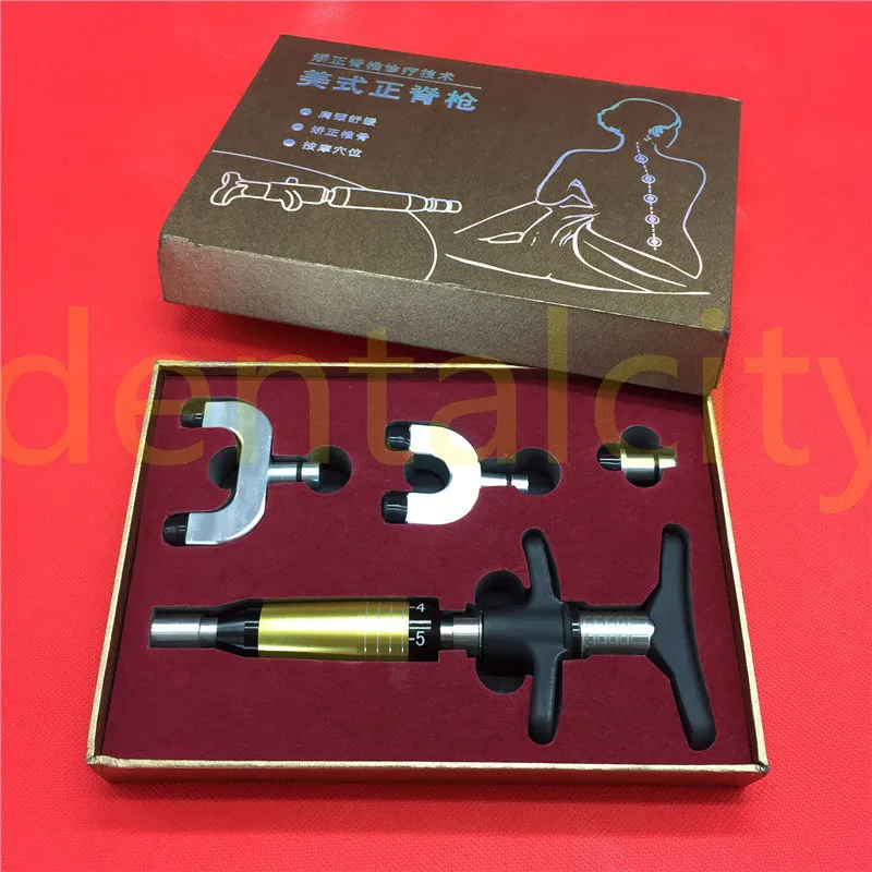 

Gold Chiropractic Adjusting Tool Spine Activator 6 Levels 3 Heads Chiropractic Adjusting Instrument