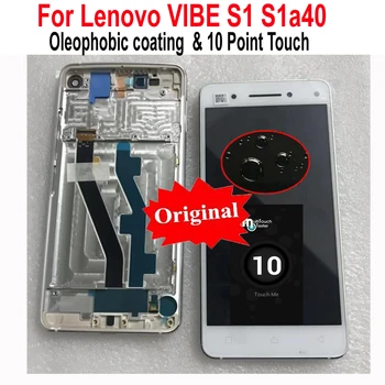 

Original New Tested Well Glass Panel LCD Display 10 Touch Screen Digitizer Assembly Sensor+ Frame For Lenovo VIBE S1 S1a40 S1c50