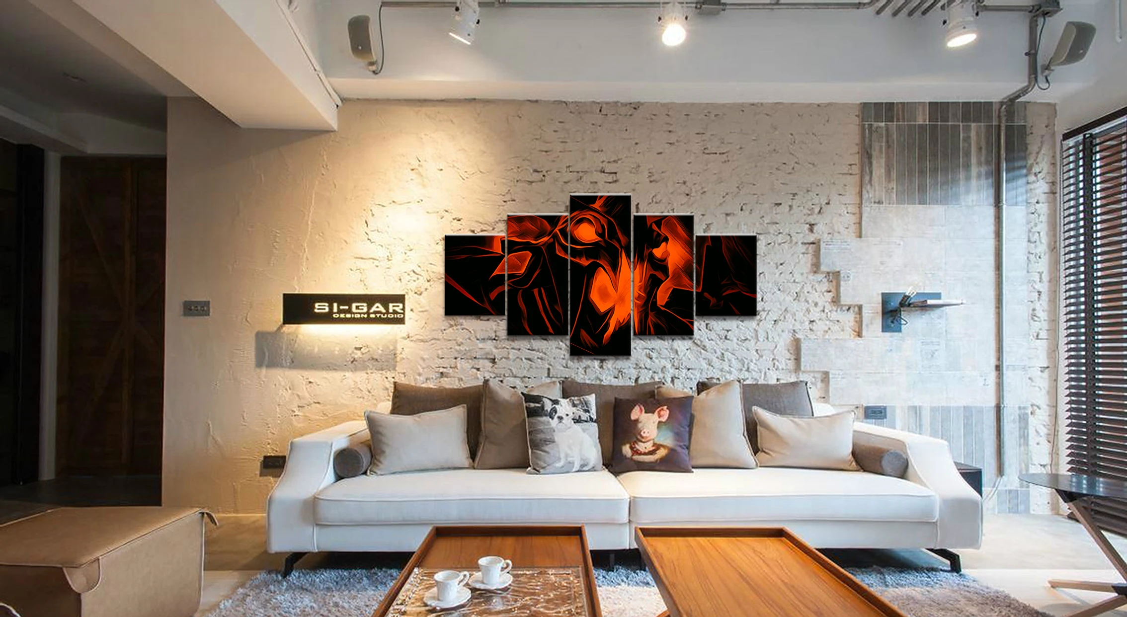  5 Piece HD Picture DOTA 2 Game Poster Wall Sticker demon Paintings Artwork Canvas Art for Home Deco