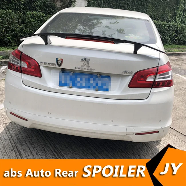 

For Peugeot 408 Spoiler 2011-2019 Peugeot 407 408 spoiler TF High Quality ABS Material Car Rear Wing Primer Color Rear Spoiler