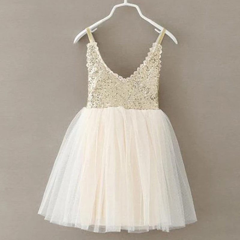 

Cute Baby Kids Girls white Princess Sequins Toddler Tulle Lace Tutu Party wedding Dress 2-7Y LMY01138