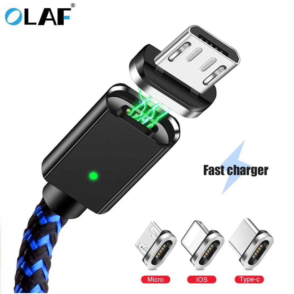 Micro USB Магнитный кабель Quick Charge 3.0A Type C телефонный для передачи данных провод