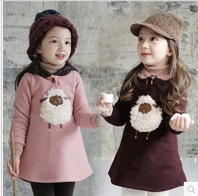 

2018 new winter children clothing Korean plush lamb fleece sweatshirt baby girls tops cartoon thick hooded sweater kids hoodies