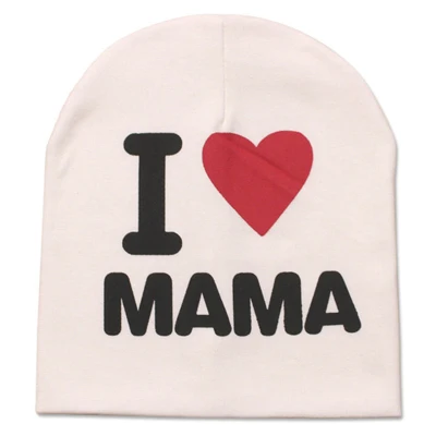 Новые модные шапки с надписью «I Love Mama Papa» для новорожденных - Цвет: NO.7 Baby Hat