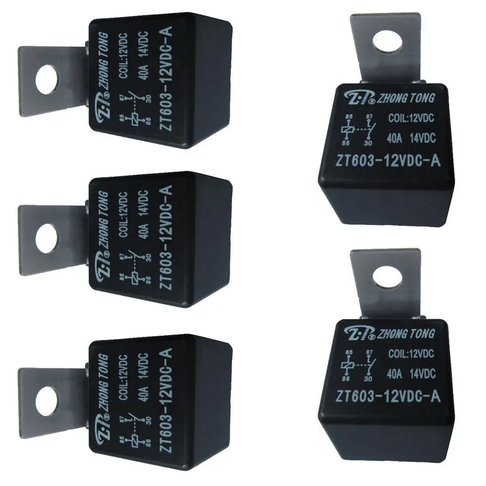 Iron Duty Car Truck Automotive 12V 40A 40 AMP SPST Relay Relays 4 Pin 4P Sales 