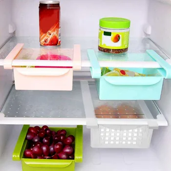 

1pc Egg Storage BoxRectangle Space Saving Drawer Refrigerator Pull Out Bin Egg Storage Box Holder Food Container Home Organizer