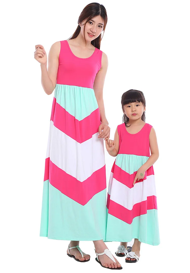Платье для мамы и дочки в полоску детей родителей|mom and daughter dress|mom daughtermother dresses clothes