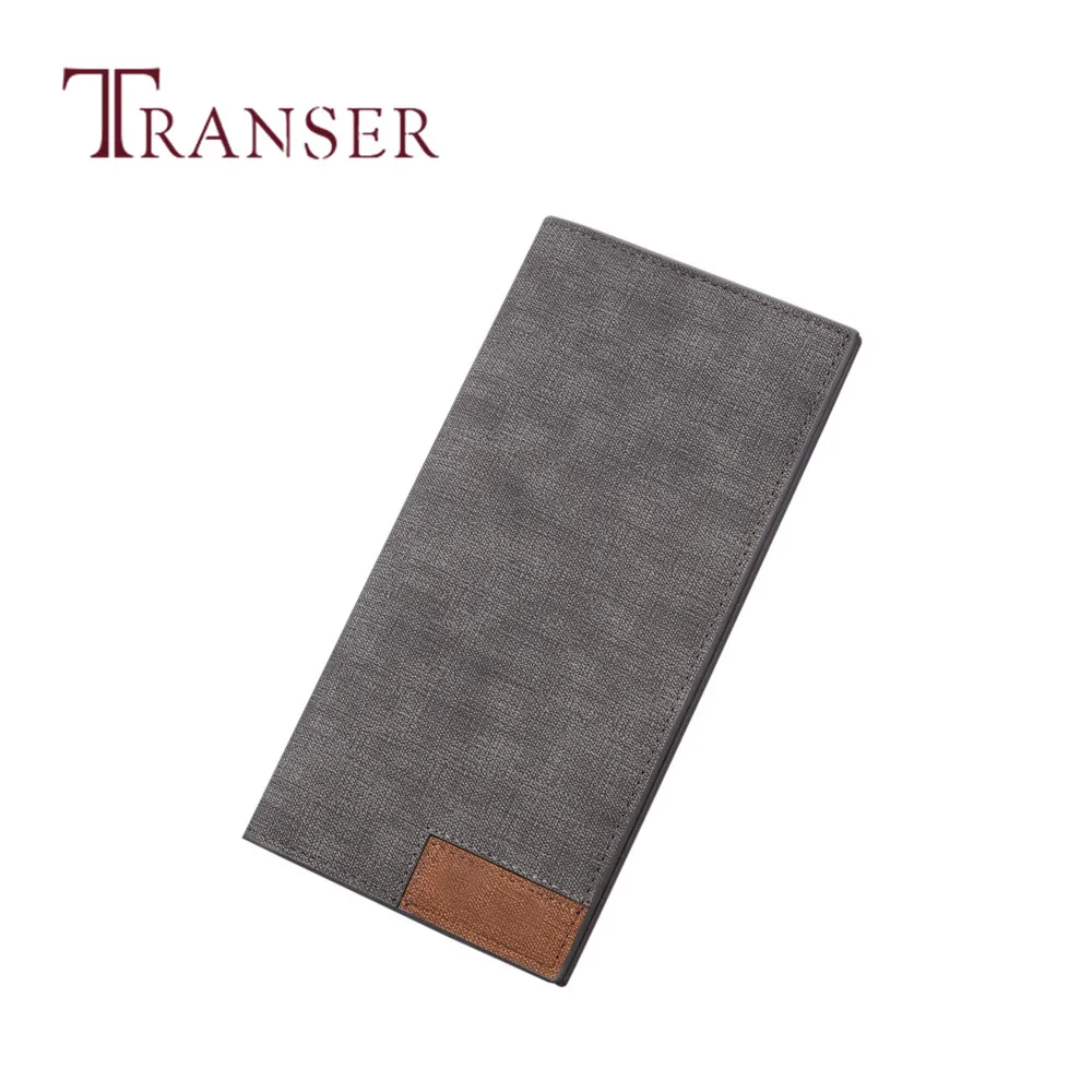 

TRANSER Men Long Section Bifold Business Leather Wallet Card Coin Wallet Purse Slim Solid High Quality Famous Design Aug17