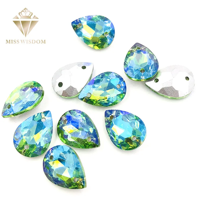 10X14mm светильник с каплями воды зеленый AB стеклянный хрустальный двойное