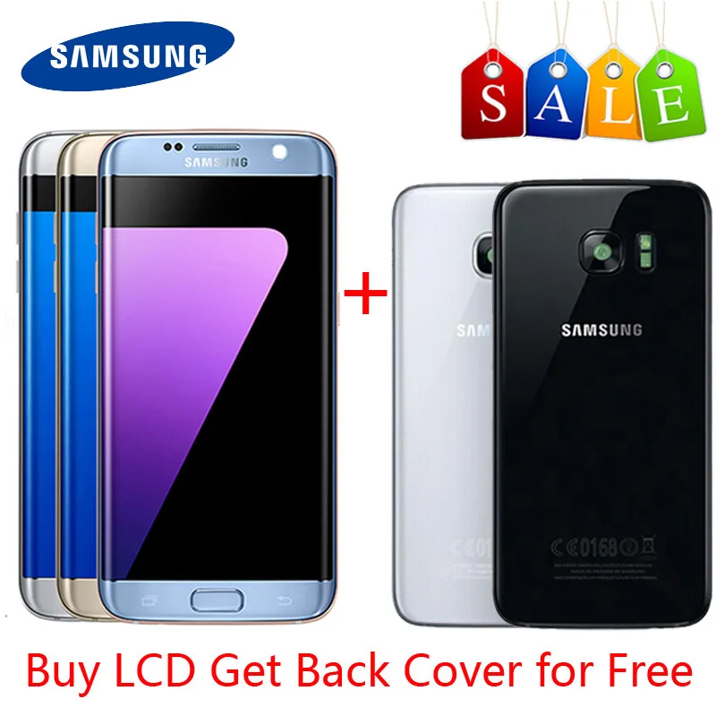 

5.5''Display With Burn-Shadow For SAMSUNG Galaxy S7 Edge LCD G935 G935F G935FD LCD Touch Screen With Gift S7edge Back Cover