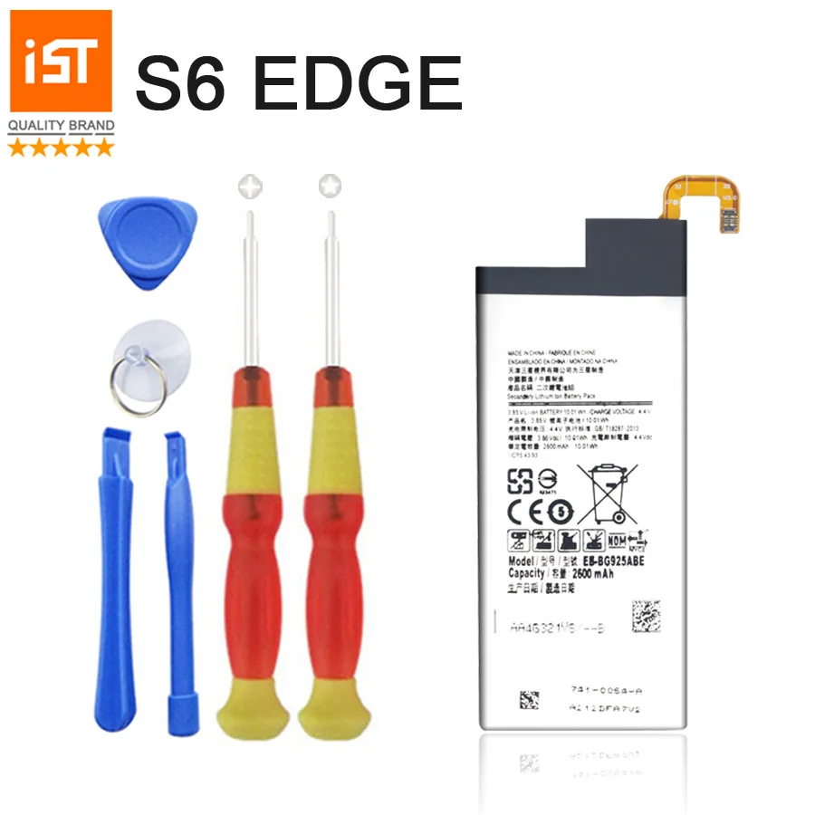 

2019 New 100% IST Original Mobile Phone Battery Just For Samsung Galaxy S6 Edge G920F G925F G9250 Replacement Battery With Gift