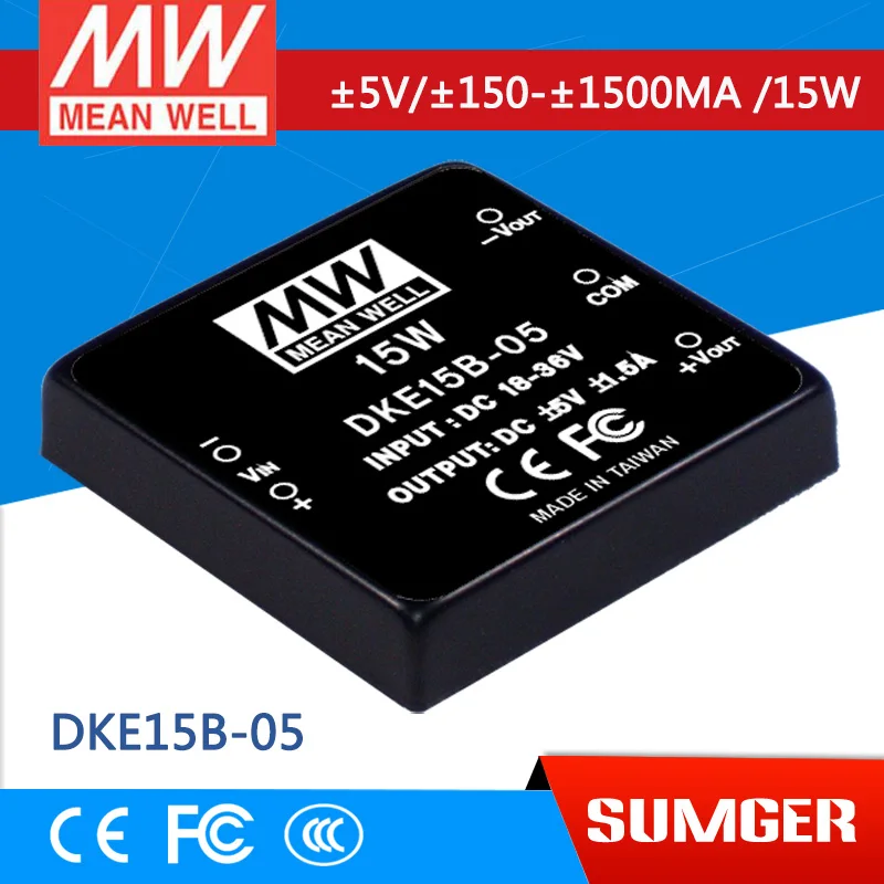 

NEW [Sumger] MEAN WELL original DKE15B-05 5V 1500mA meanwell DKE15 5V 15W DC-DC Regulated Dual Output Converter