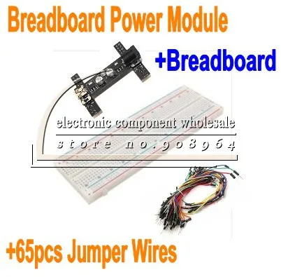 3 компл./лот 5 В/3,3 В 2 способа макетная плата модуль питания+ 1 шт. 830 Точка макетная плата+ 65 шт. Перемычка провода кабель