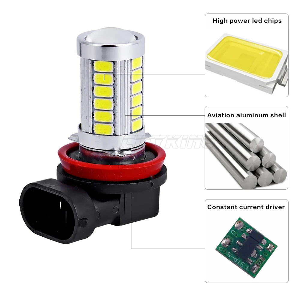 2 X H11 светодиодный лампы 30Вт чип Мощность ультра яркие красные/зеленые/5730 5630 33smd светодиодный H11 h7 1156 СВЕТОДИОДНЫЙ машина противотуманная фара белый Автомобильный источник света