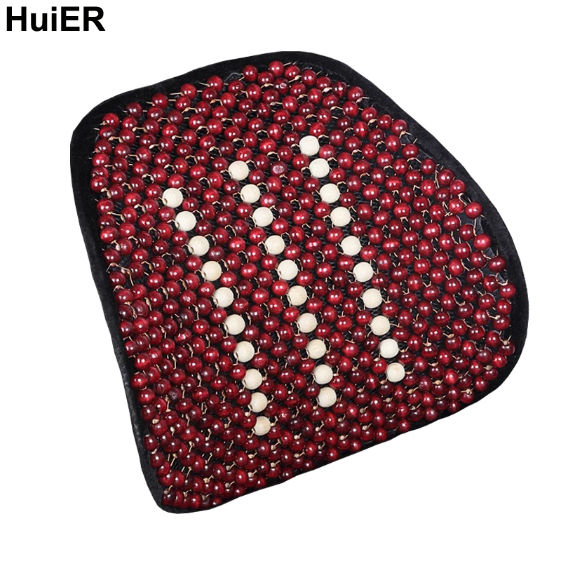 HuiER Natural Wooden Beads Lumbar Support for Office Chair Auto