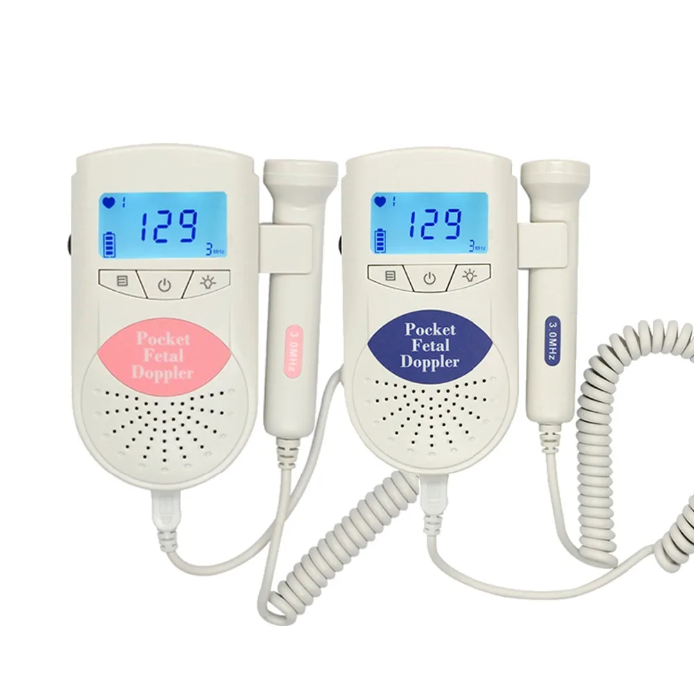 2pcs/lot Fetal Doppler 2.5 MHz Probe Pink/Blue Color Pregnant Monitor