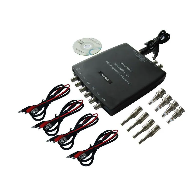 

free shipping Hantek1008A 8CH PC Oscilloscope/DAQ/8CH Generator 2.4MSa/s,12bits,10mV/div to 5V/div input sensitivity 1008A