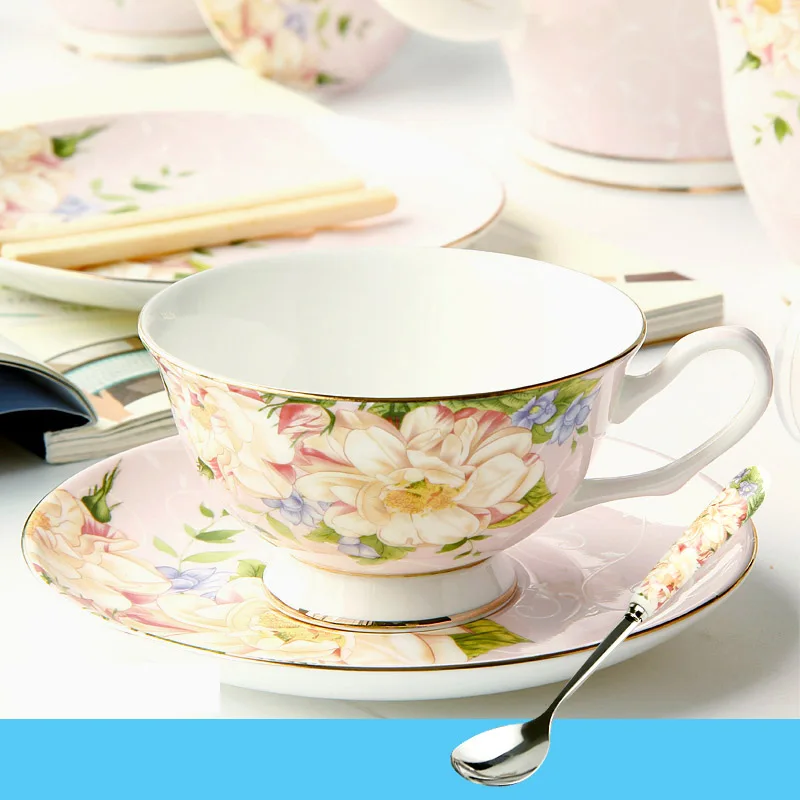 Керамический кухонный инструмент, британский стиль, классический набор кофейных чашек, роза, роскошный подарок, керамические фарфоровые чайные чашки, послеобеденные черные чайные чашки - Цвет: see chart