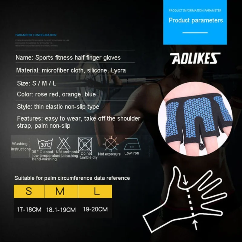 1 Pair Weight Fitness Building Exercise Crossfit Breathable Gloves Women Gym & Lifting Sports Body Training Anti-skid