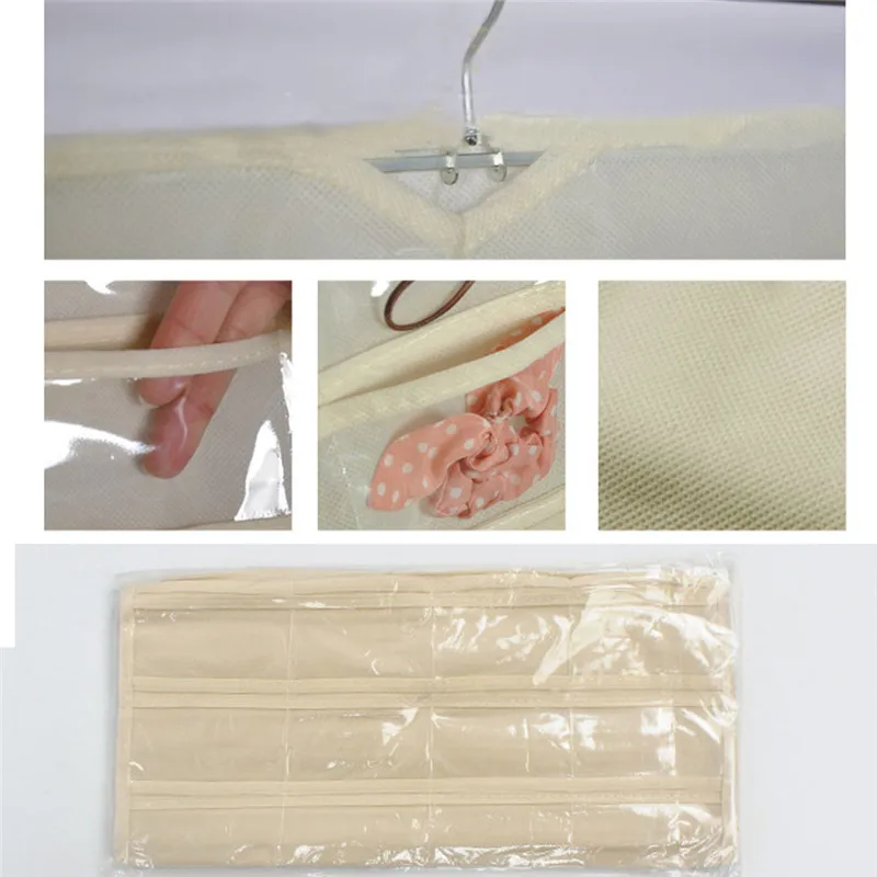 Hot Fashion 80 Compartments Hanging Storage Bag Jewelry Earring Necklace Brooch Bag Closet Display Visible Non-woven Fabrics PVC (14)
