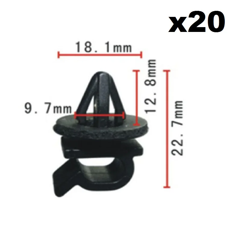 

20x HONDA GREY HOOD RETAINER BONNET ROD STAY GRIPPER HOOK ARM CLIPS 10PCS / Nylon Retainer Clip