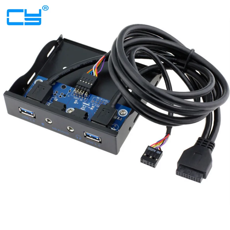 

New 3.5'' 2-USB 3.0 Port HUB + HD Audio Output Floppy Drive Expansion Front Panel Wholesale
