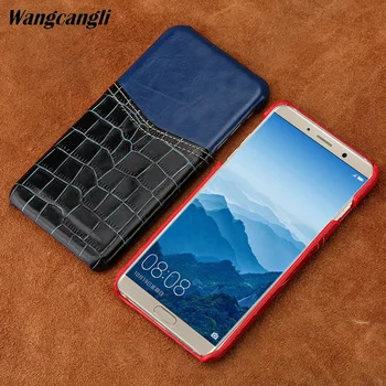 

For Huawei Mate 10 Insert card half package phone case Crocodile pattern and wax leather mixed color mobile phone case