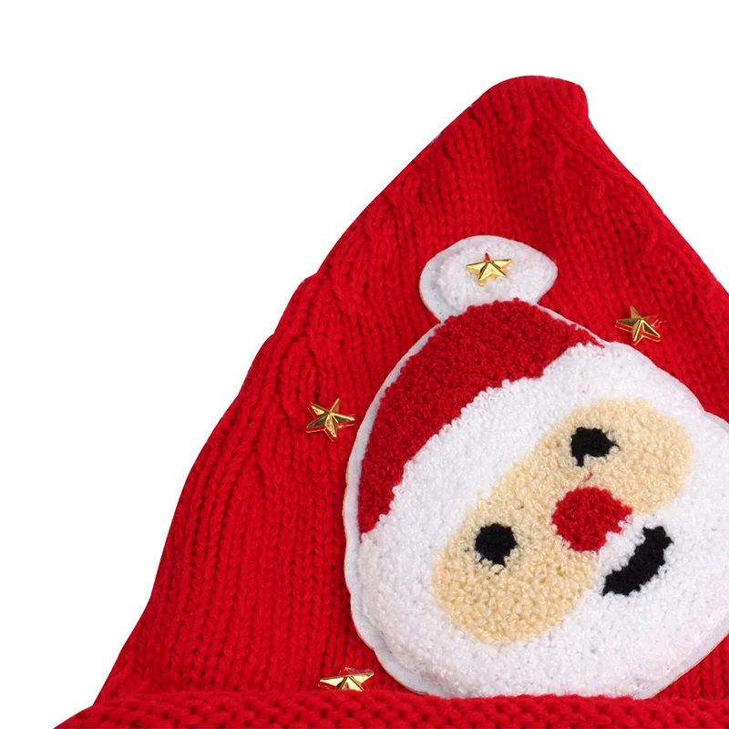 Santa Claus Knitted Children Hat Christmas Mother Kids Hat Winter Crochet Kids Beanie Children New Year Gift Pattern Kids Hat (3)
