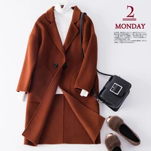 Новогоднее кашемировое пальто женская зимняя теплая куртка Рождественский специальный шерстяной кардиган на пуговицах Женский