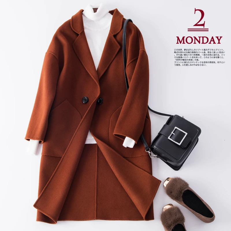 

New Year cashmere coat female winter warm jacket Christmas special wool woolen button cardigan female